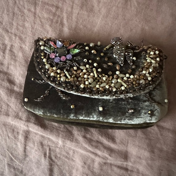 Mary Frances Embellished Velvet & Beaded Crossbody Excellent  Condition - Picture 2 of 6